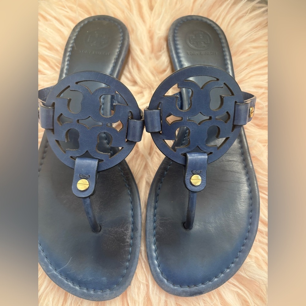Tory Burch Dark Blue Miller Sandals size 8